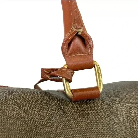 Vintage Fendi Brown Leather and PVC Boston Bag - Picture 2 of 16